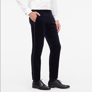 J.Crew Ludlow Black Velvet Tuxedo Pant